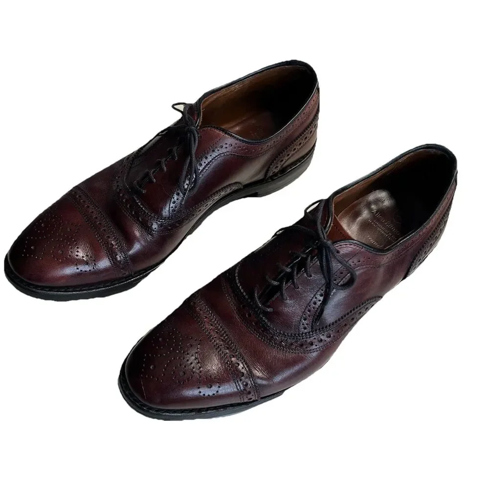 Allen Edmonds “Strand” Cap-Toe Oxford Burgundy Ox Blood Men Dress Shoes Sz 10